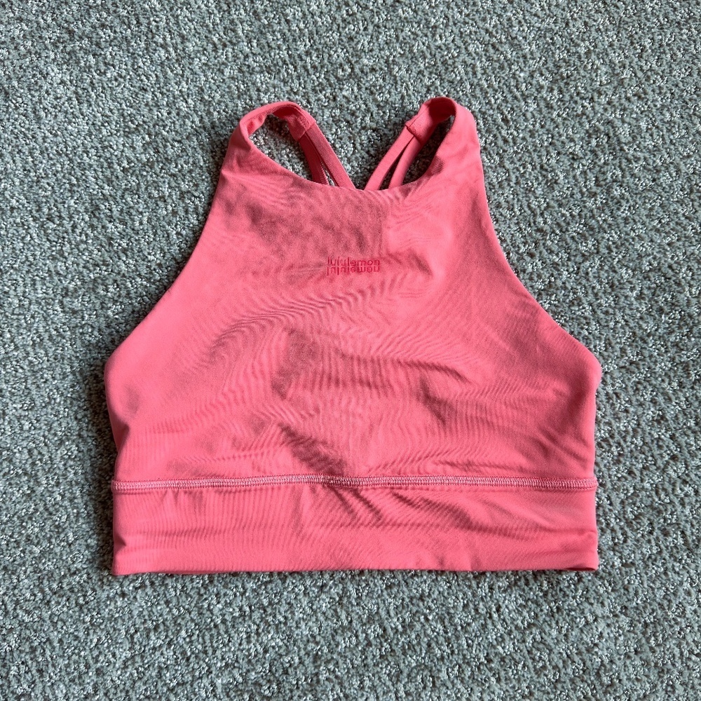 Lululemon Energy High-Neck Longline Bra in Raspberry Cream - Picture 3 of 7